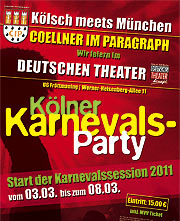 Kölsch meers München - die Kölner Karnevalsparty im Deutschen Thater vom 3.-8.3.2010